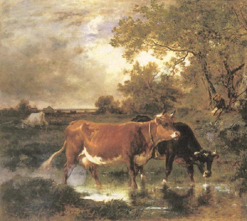 Emile Van Marcke de Lummen Cows in a landscape Norge oil painting art